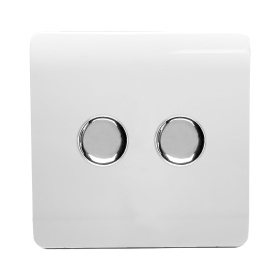 ART-2LDMWH  2 Gang 2 Way LED Dimmer Switch Gloss White
